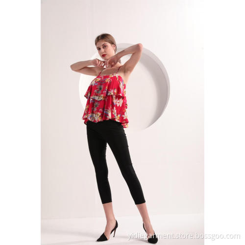 Women's Red Floral Cami Top